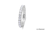 18K White Gold Round Brilliant Diamond French Pave Eternity Band (1.40 ct)